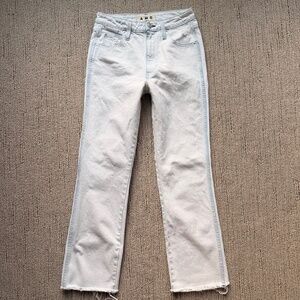 AMO Denim Bleached Wash Distressed Bella Crop Ankle Jeans Sz 26/27 NEW $265!!